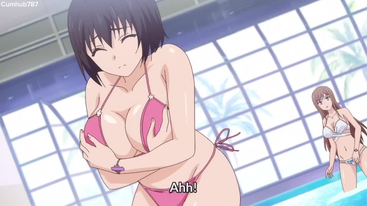 她在泳池里丢了胸罩}