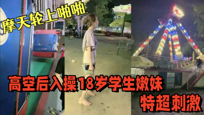【游乐场】摩天轮上啪啪 高空后入操18岁学生嫩妹，视角独特超刺激}