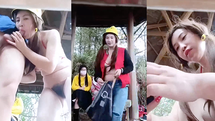 【户外凉亭野战】这大哥真可以啊花了一百多块玩了个4P小骚逼露脸猛壮士轮操三女后入激情不知道是干出血还是来姨妈}