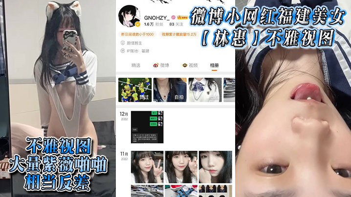 微博小网红福建美女【林惠】不雅视图，大量紫薇啪啪，相当反差}