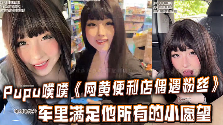Pupu噗噗《网黄便利店偶遇粉丝》在车里满足他所有的小愿望，车内口交，足交，打飞机，很快就射了两次}