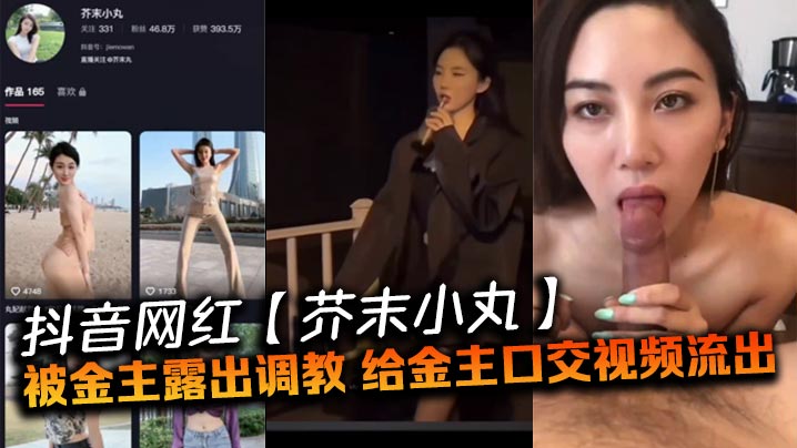 抖音网红【芥末小丸】被金主露出调教，给金主口交视频流出}