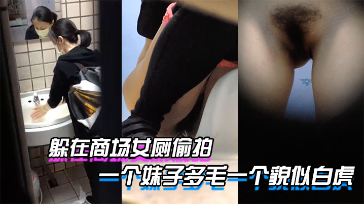 躲在商场女厕偷拍到两个美女嘘嘘，一个妹子多毛一个貌似白虎}