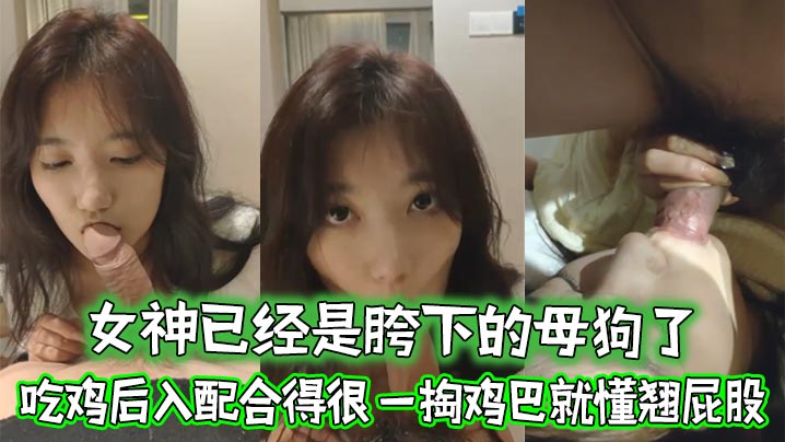 女神已经是胯下的母狗了 忘了她吧 吃鸡后入配合得很 一掏鸡巴就懂翘屁股}
